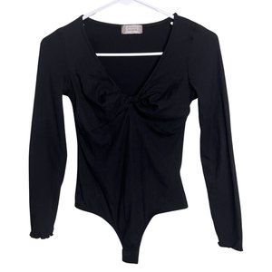 Altar'd State Ribbed Knit Twist Front Bodysuit